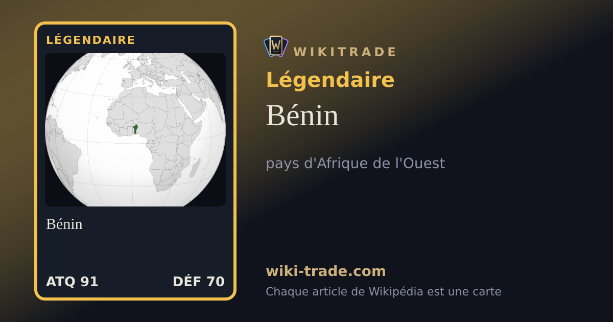 Bénin — carte Légendaire