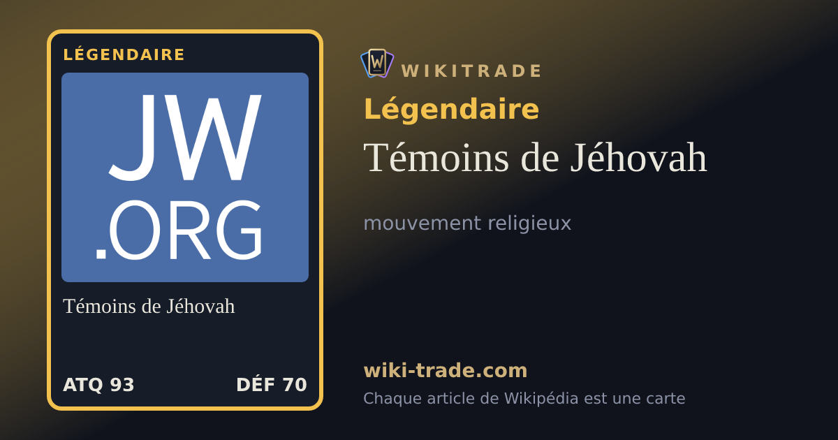 Témoins de Jéhovah — carte Légendaire