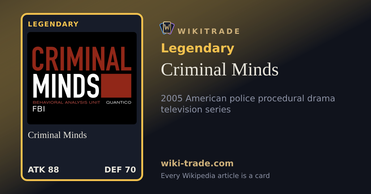 Criminal Minds — Legendary card
