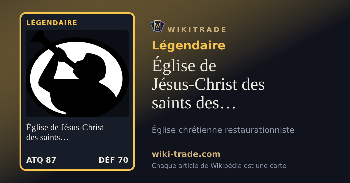 Église de Jésus-Christ des saints des derniers jours — carte Légendaire