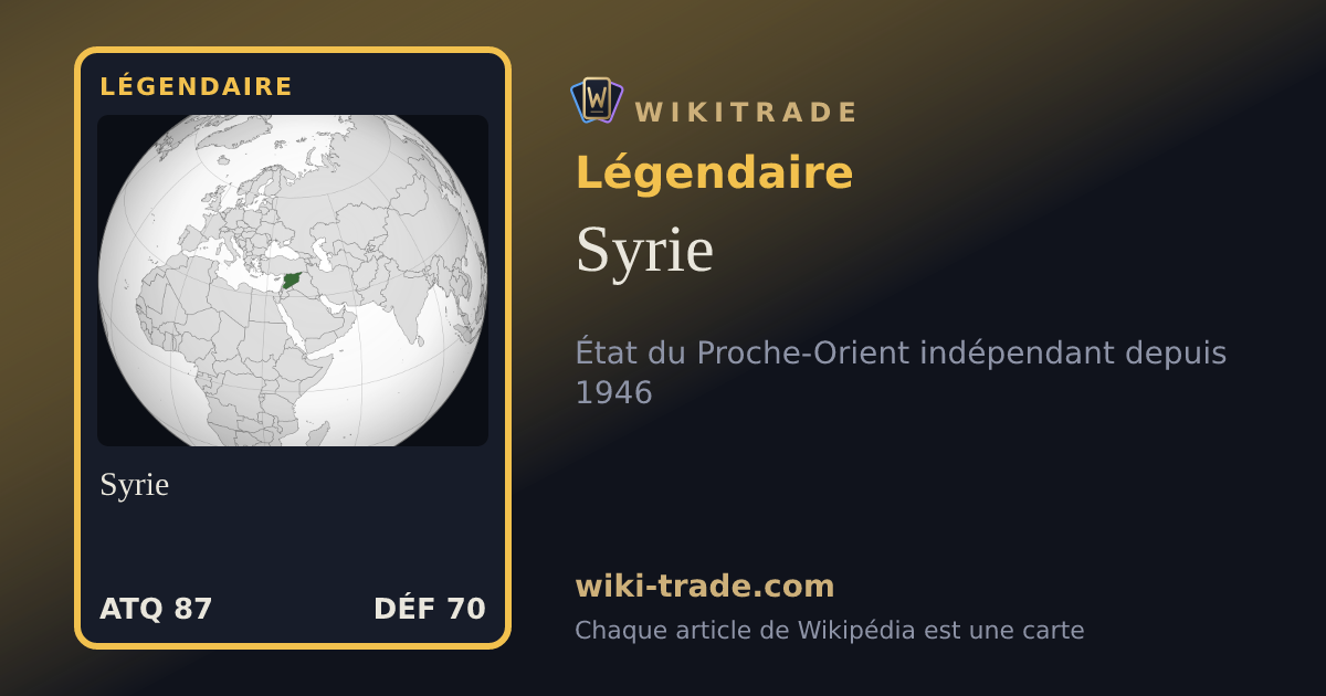 Syrie — carte Légendaire