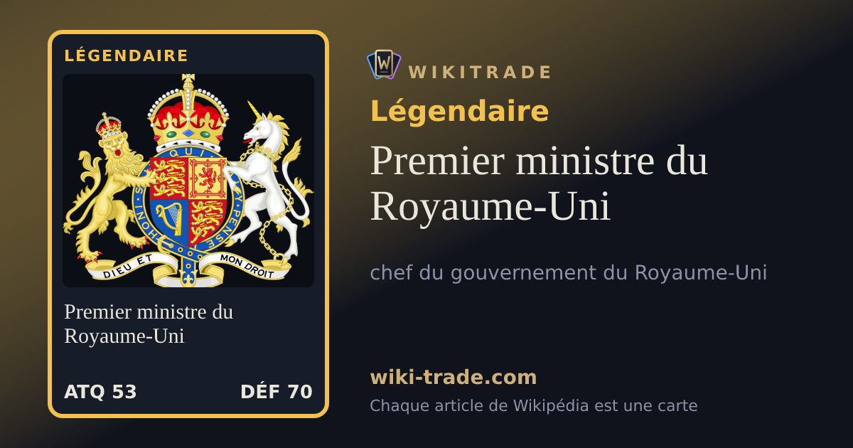 Premier ministre du Royaume-Uni — carte Légendaire