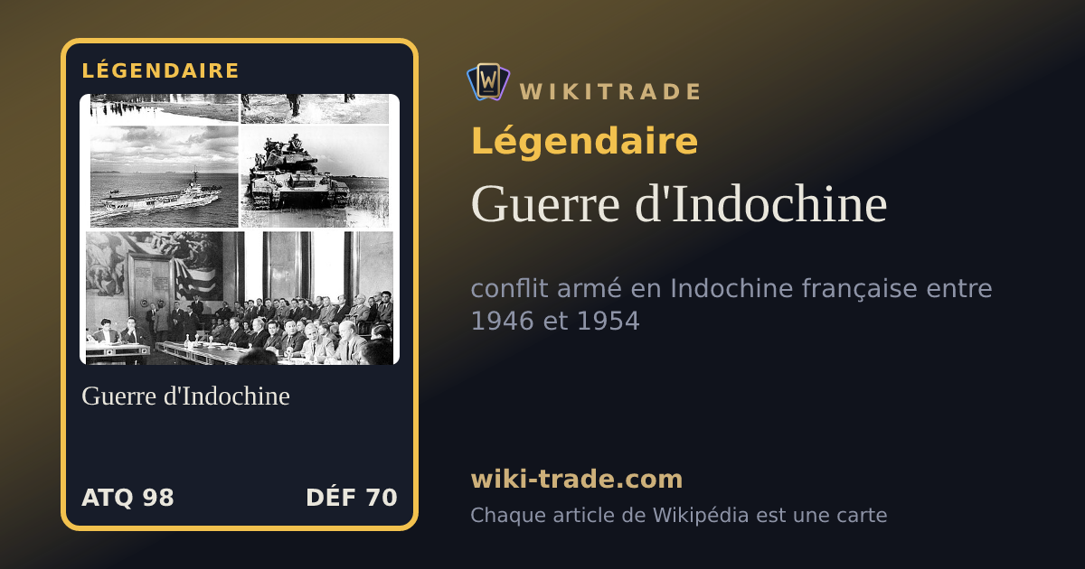 Guerre d'Indochine — carte Légendaire