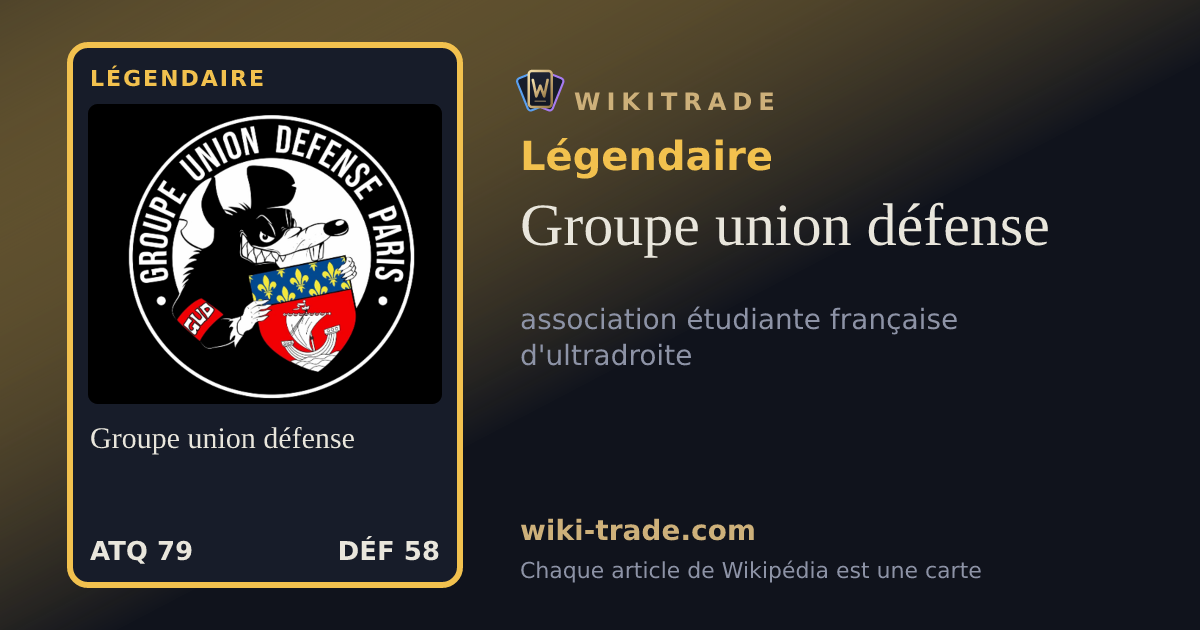 Groupe union défense — carte Légendaire