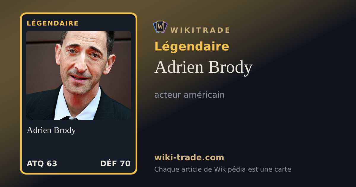 Adrien Brody — carte Légendaire