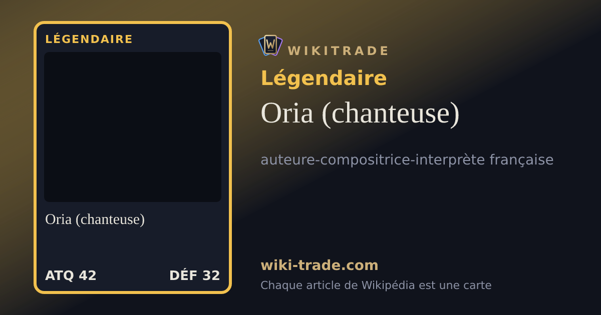 Oria (chanteuse) — carte Légendaire