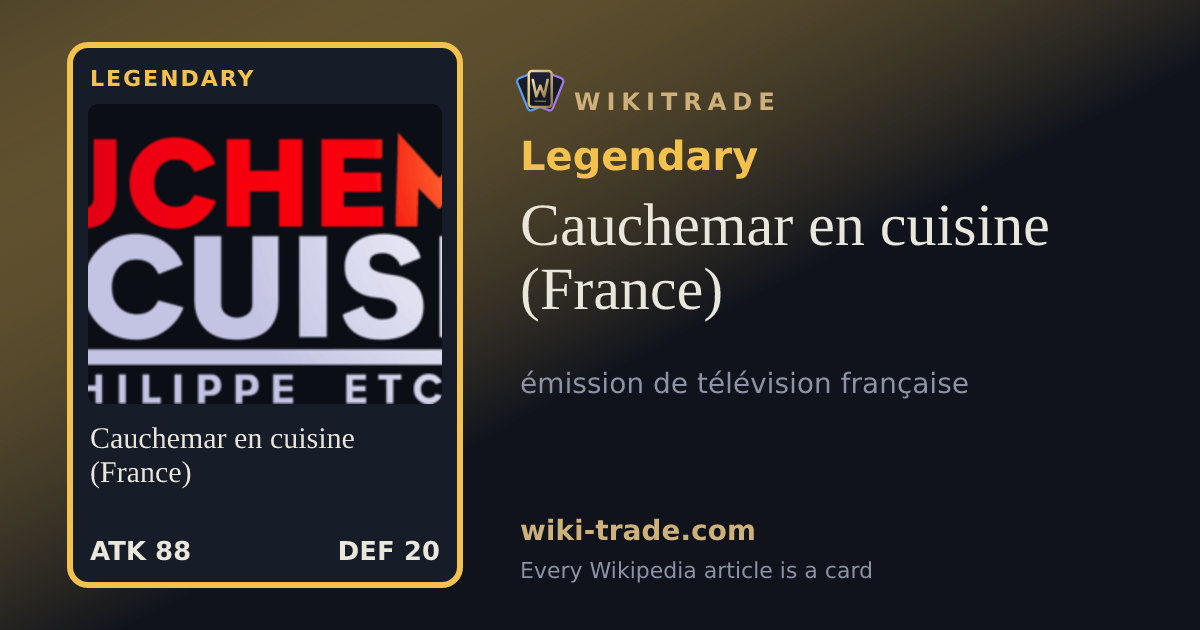 Cauchemar en cuisine (France) — Legendary card
