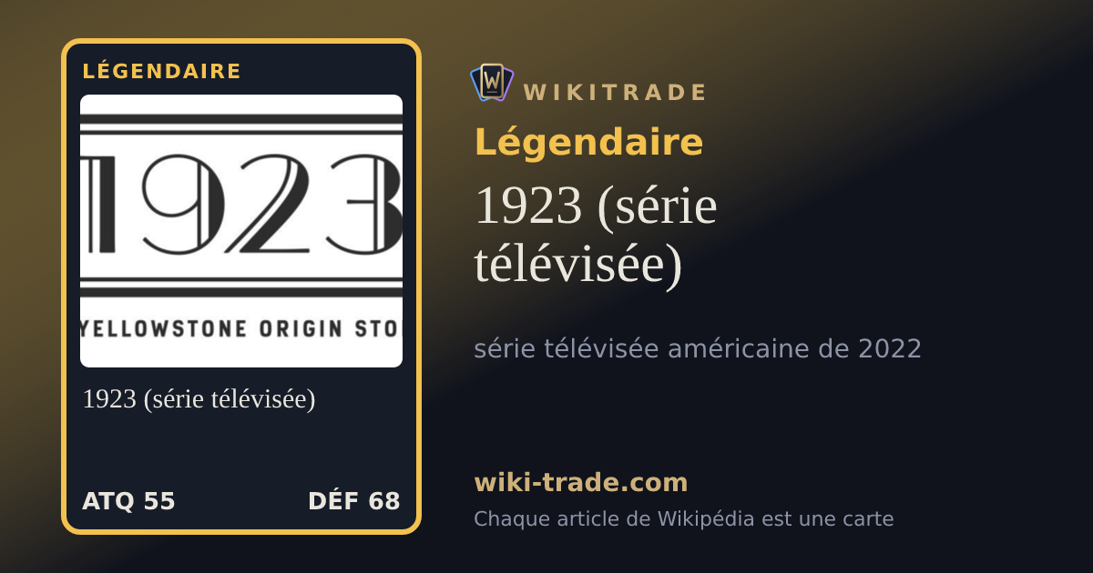 1923 (série télévisée) — carte Légendaire