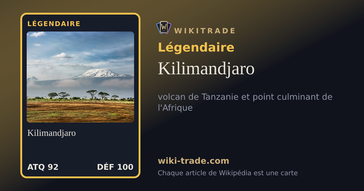 Kilimandjaro — carte Légendaire