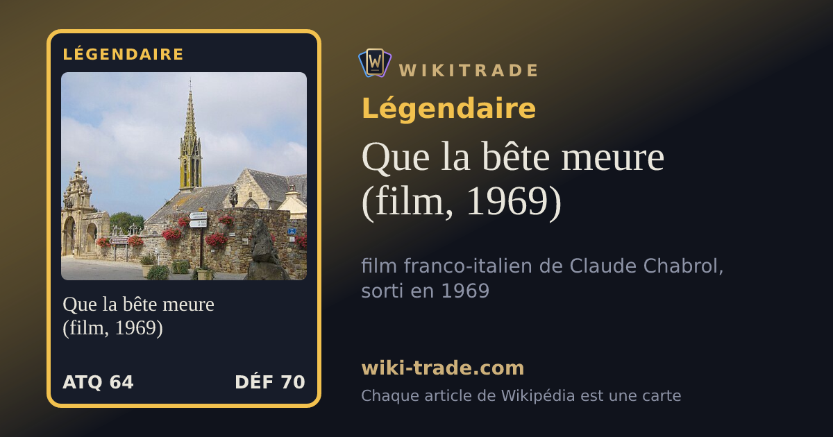 Que la bête meure (film, 1969) — carte Légendaire