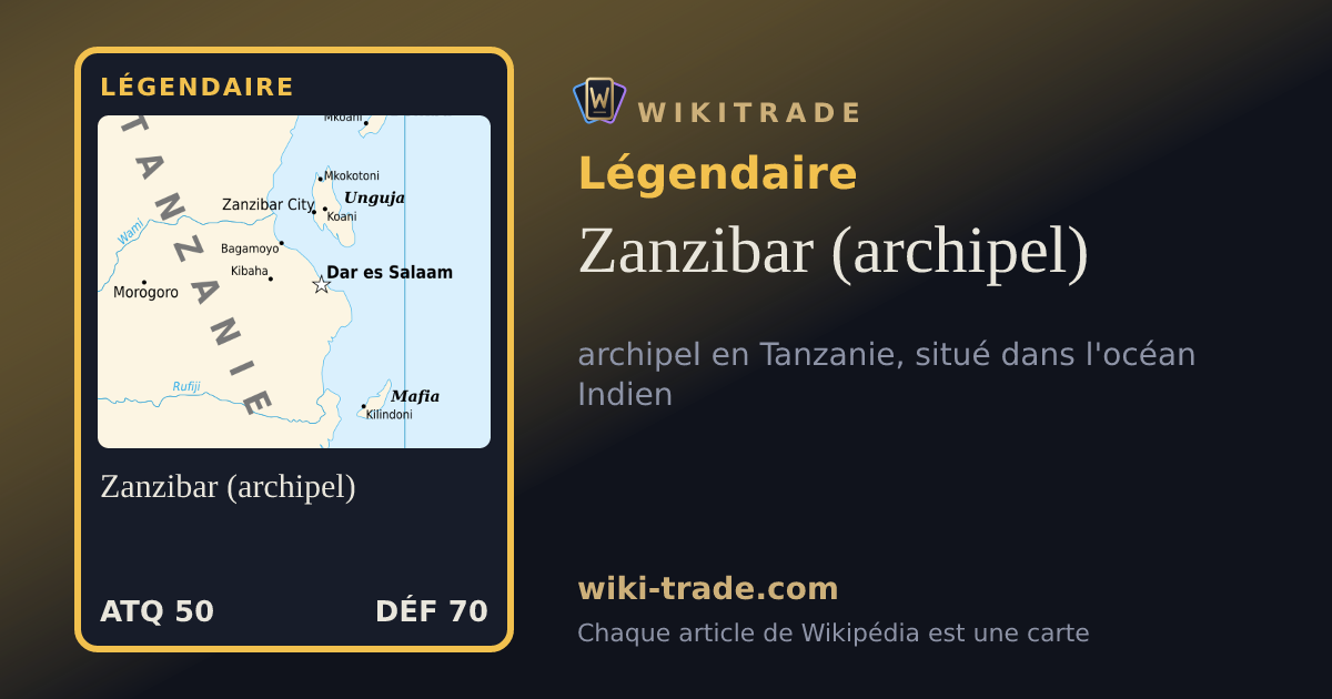 Zanzibar (archipel) — carte Légendaire