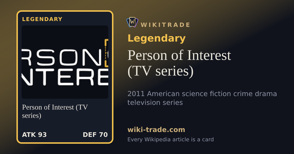 Person of Interest (TV series) — Legendary card