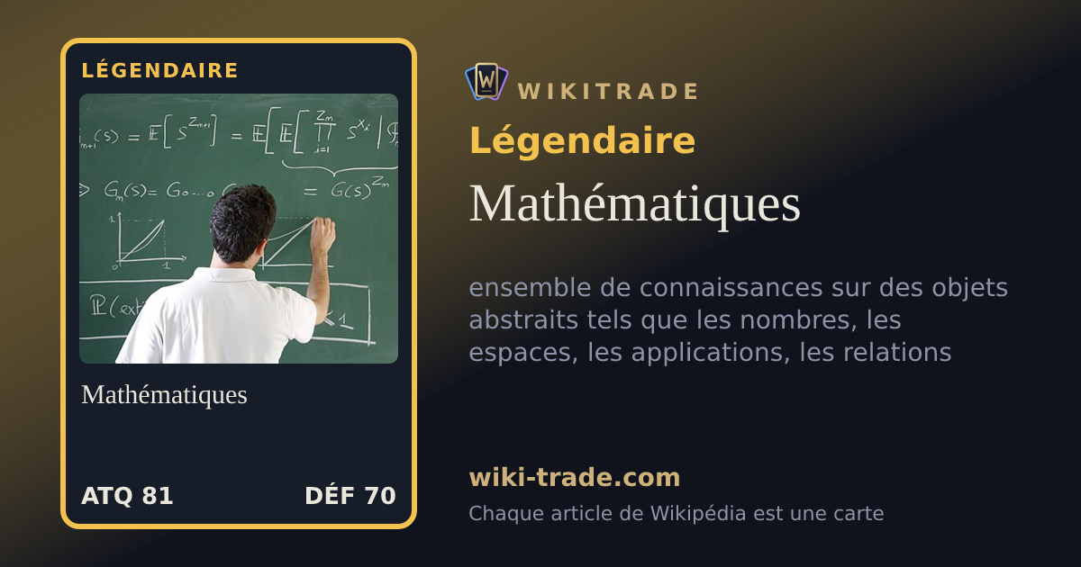 Mathématiques — carte Légendaire
