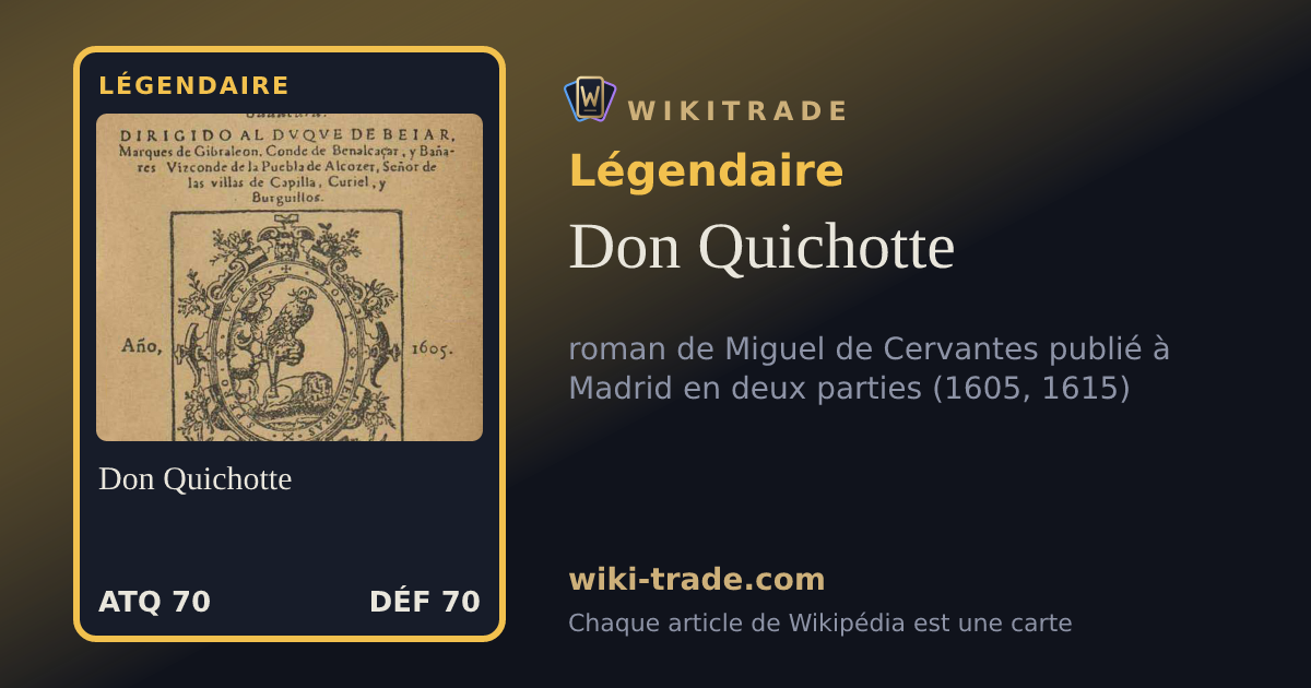 Don Quichotte — carte Légendaire