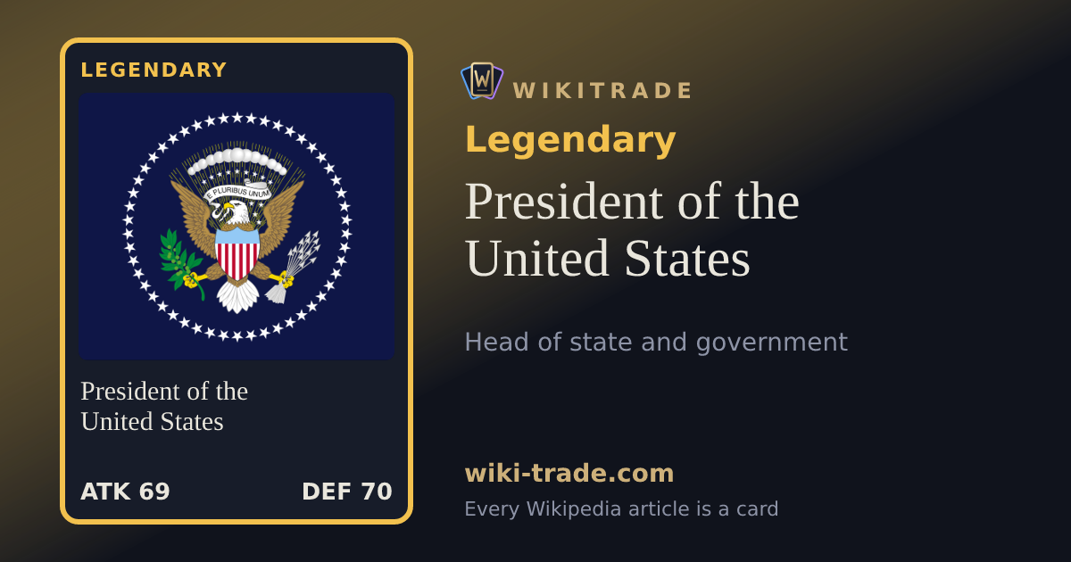 President of the United States — Legendary card
