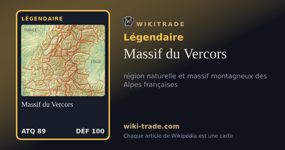 Massif du Vercors — carte Légendaire