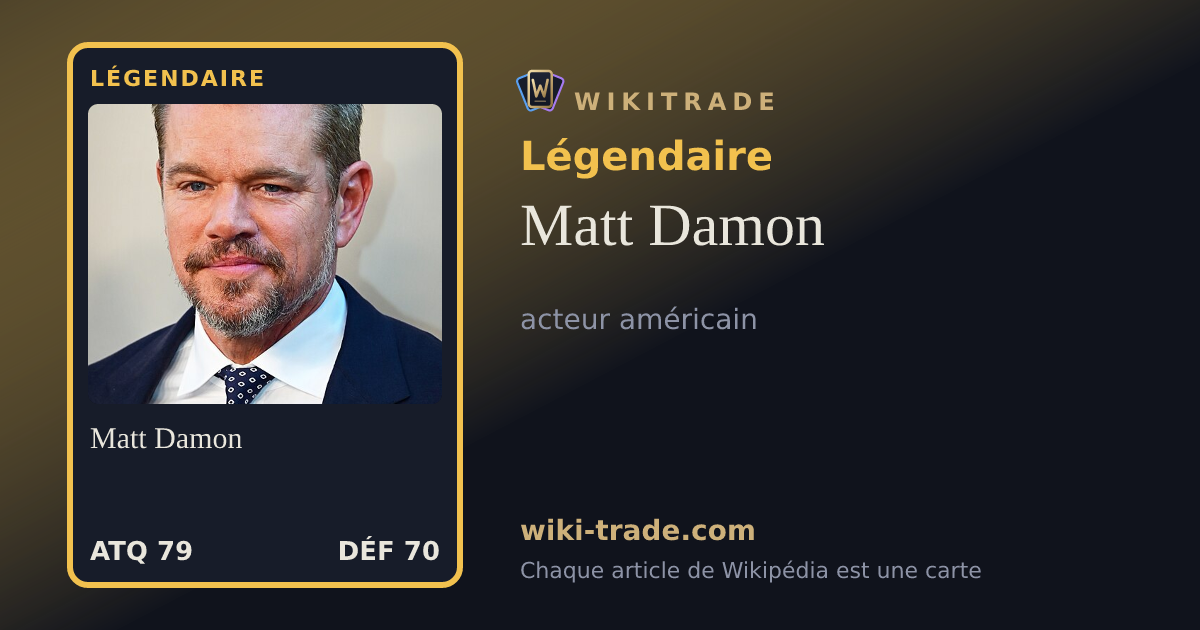 Matt Damon — carte Légendaire