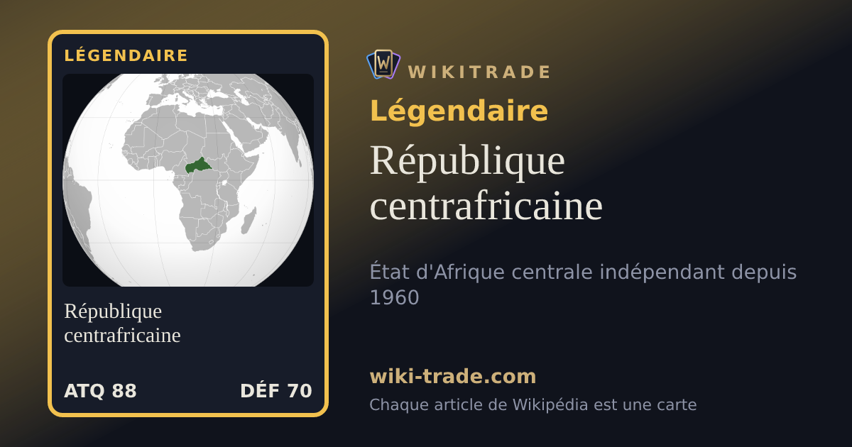 République centrafricaine — carte Légendaire