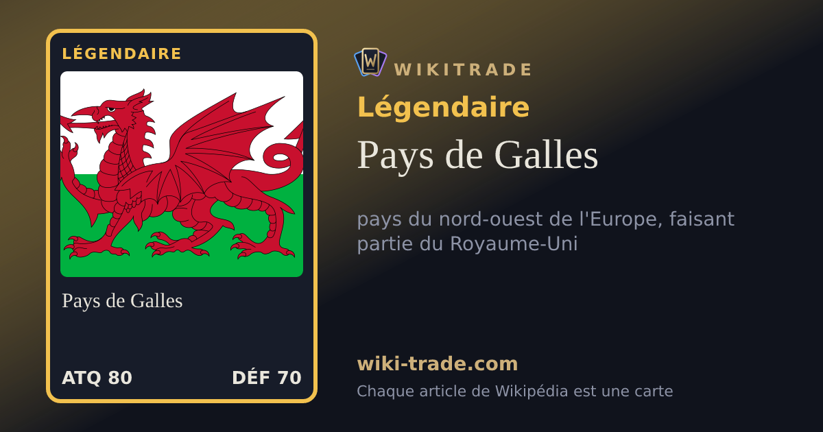 Pays de Galles — carte Légendaire