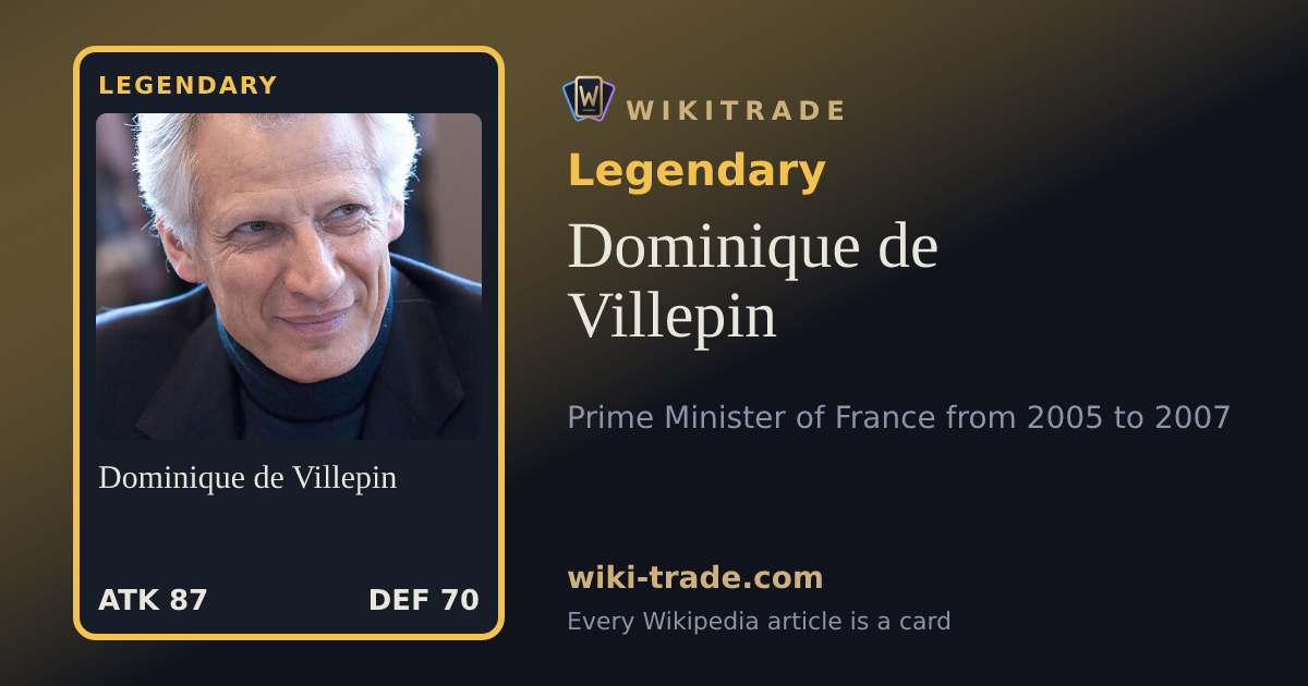 Dominique de Villepin — Legendary card