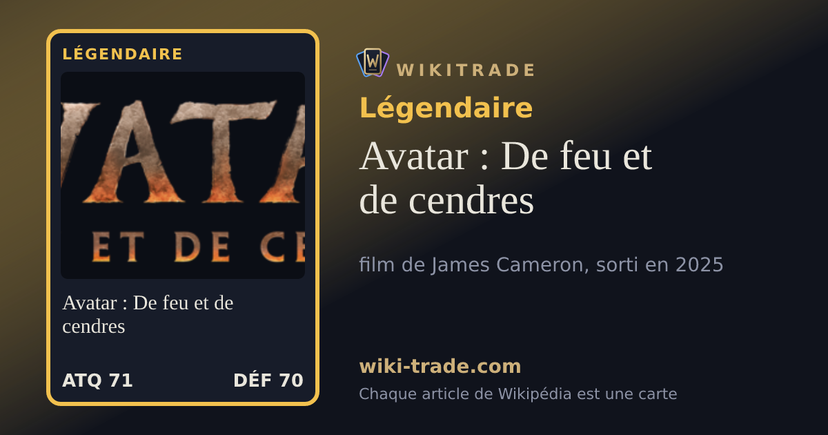Avatar : De feu et de cendres — carte Légendaire