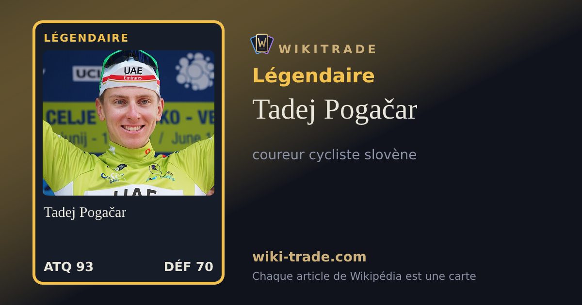 Tadej Pogačar — carte Légendaire