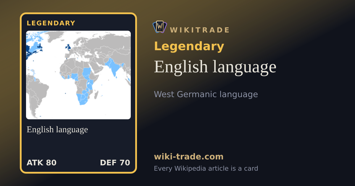 English language — Legendary card