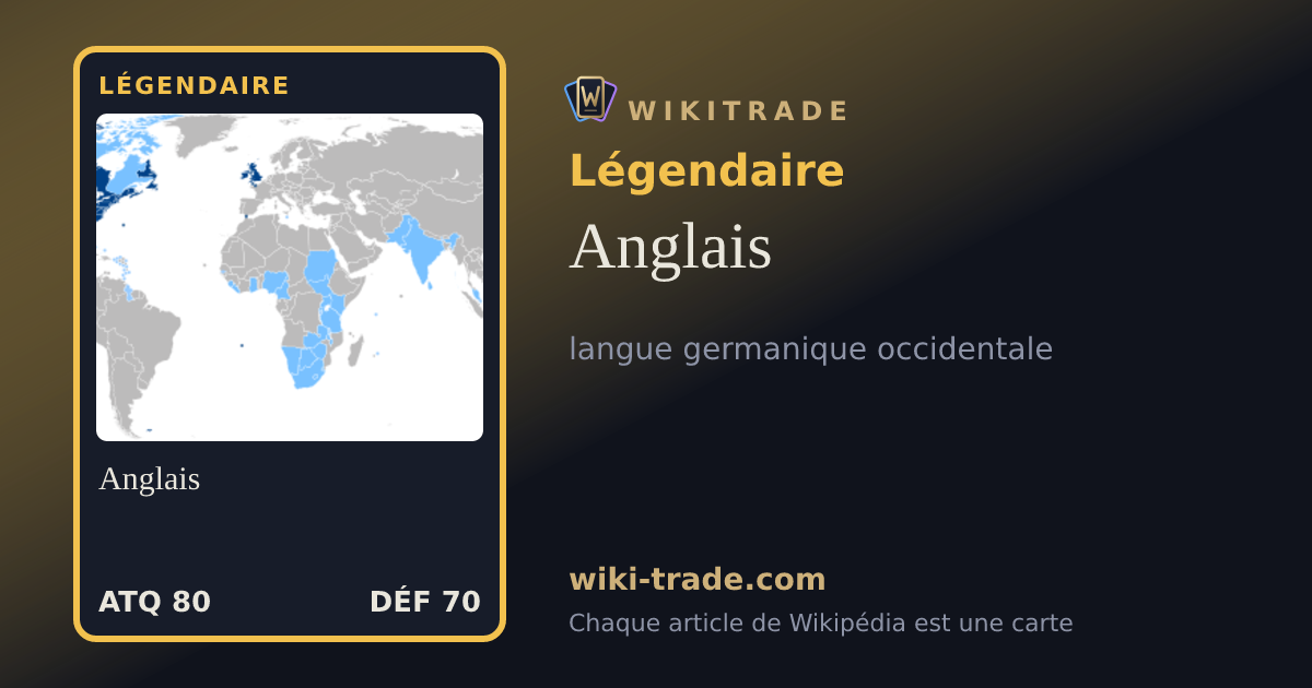 Anglais — carte Légendaire