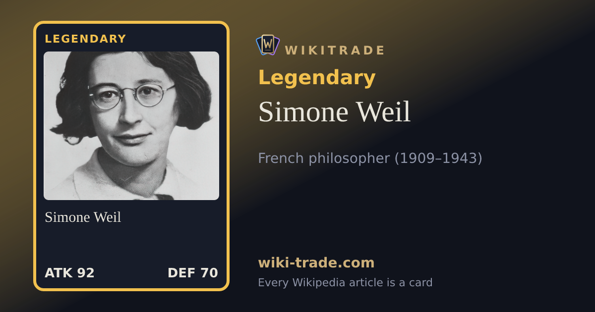 Simone Weil — Legendary card