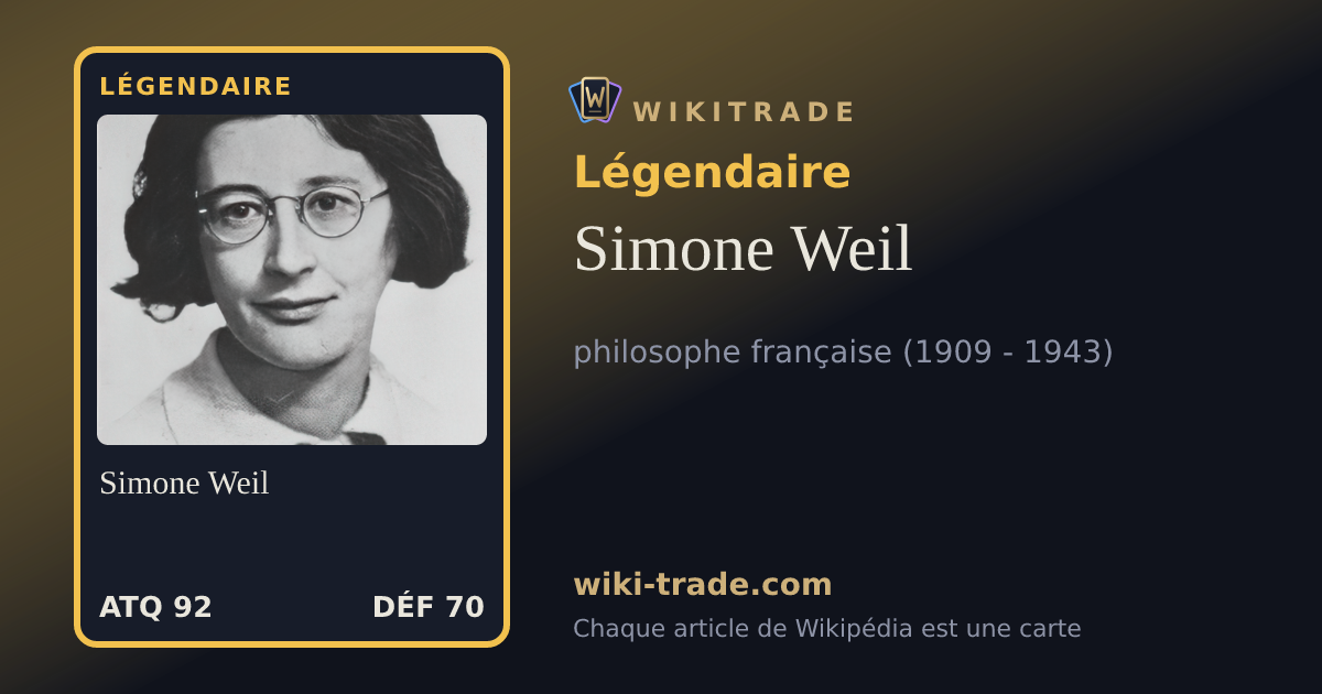 Simone Weil — carte Légendaire