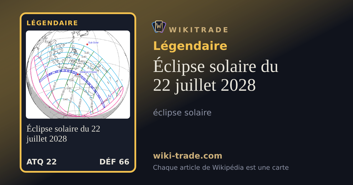 Éclipse solaire du 22 juillet 2028 — carte Légendaire