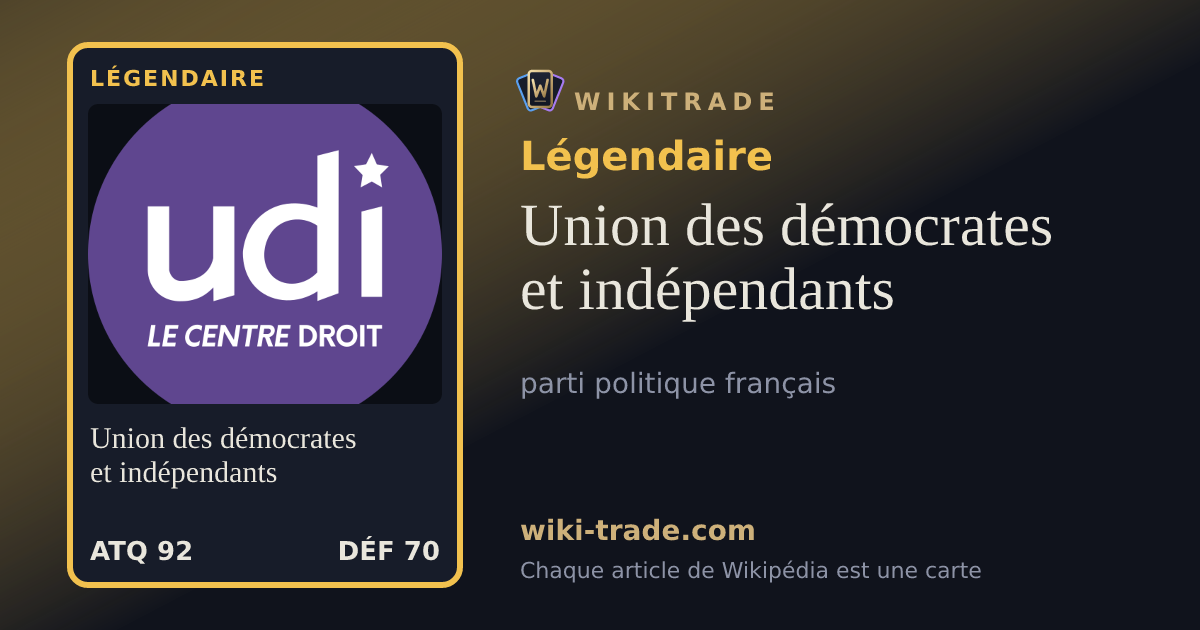 Union des démocrates et indépendants — carte Légendaire