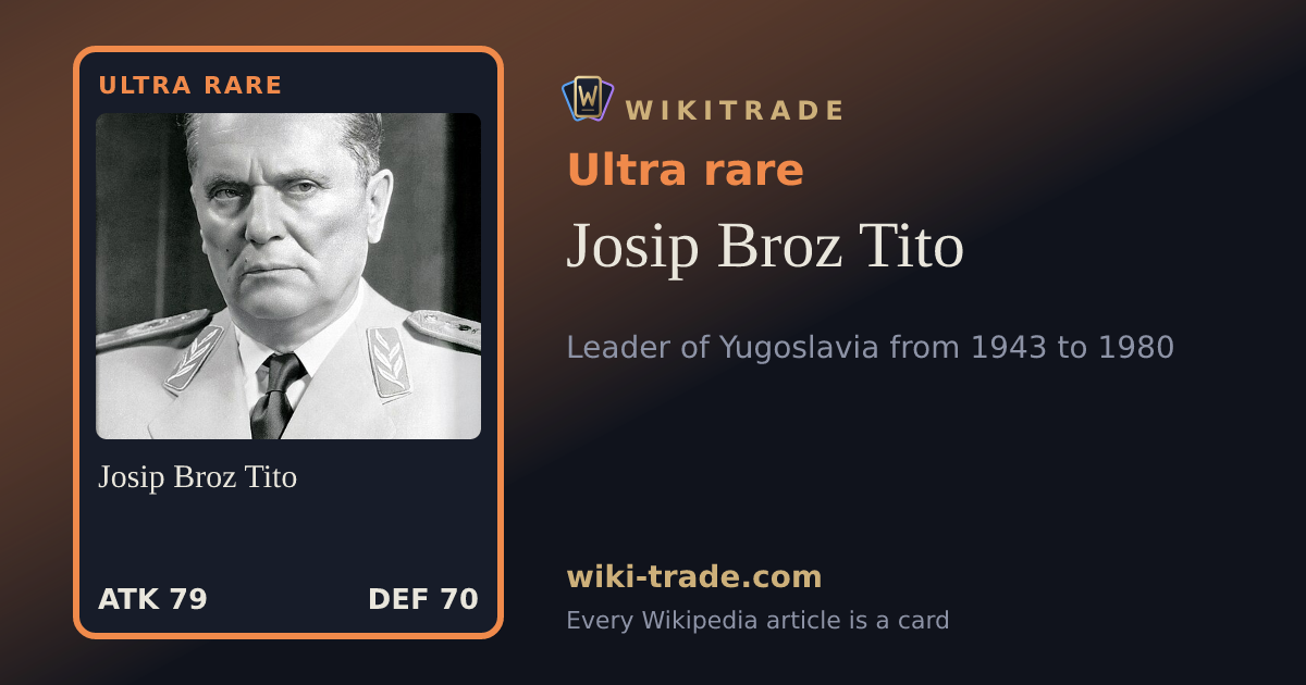 Josip Broz Tito — Ultra rare card
