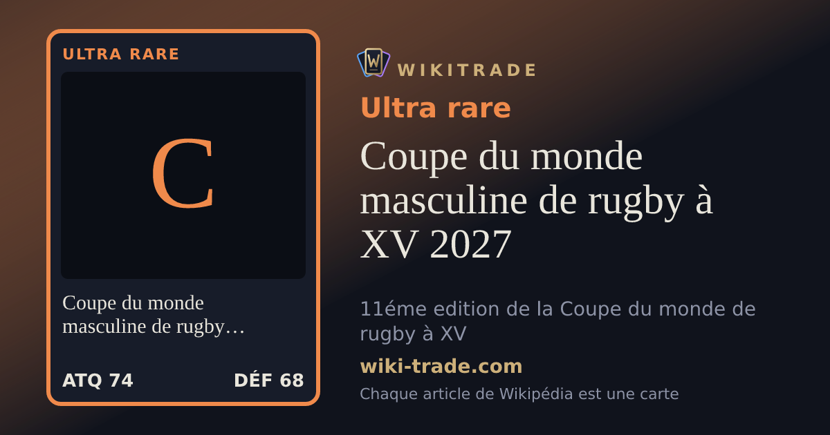 Coupe du monde masculine de rugby à XV 2027 — carte Ultra rare