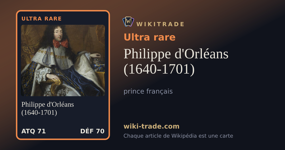 Philippe d'Orléans (1640-1701) — carte Ultra rare