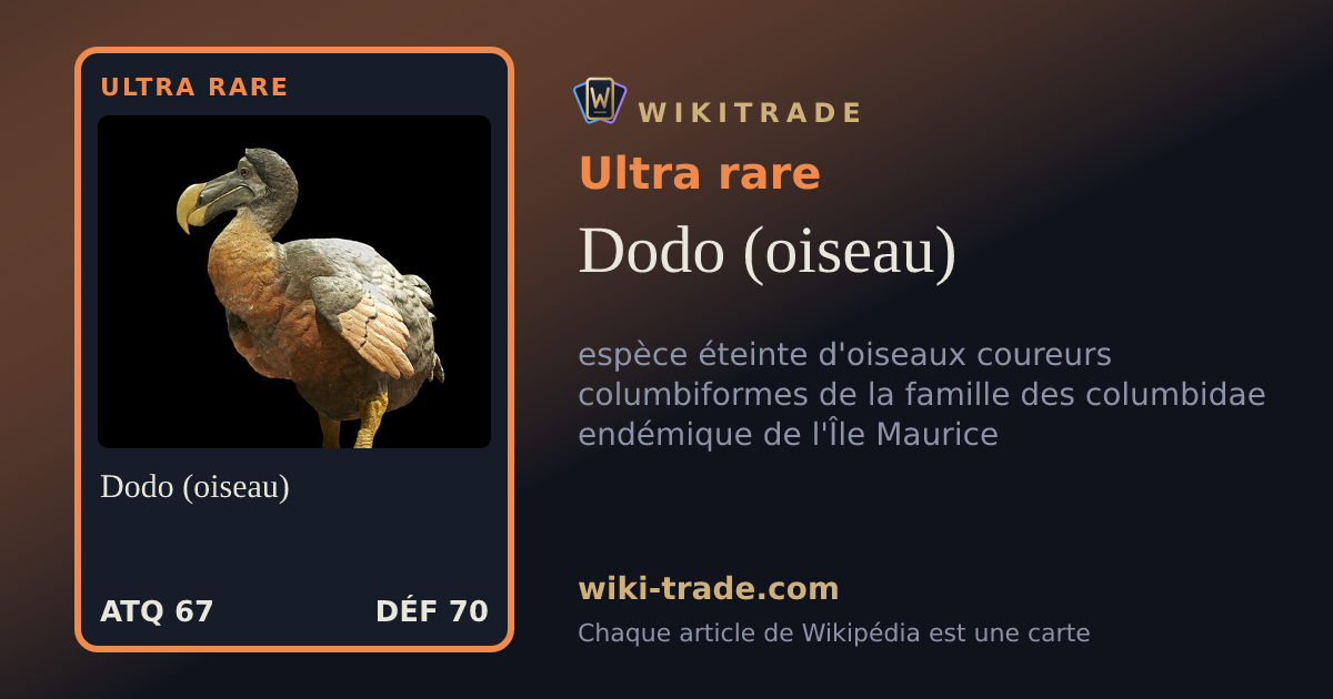 Dodo (oiseau) — carte Ultra rare