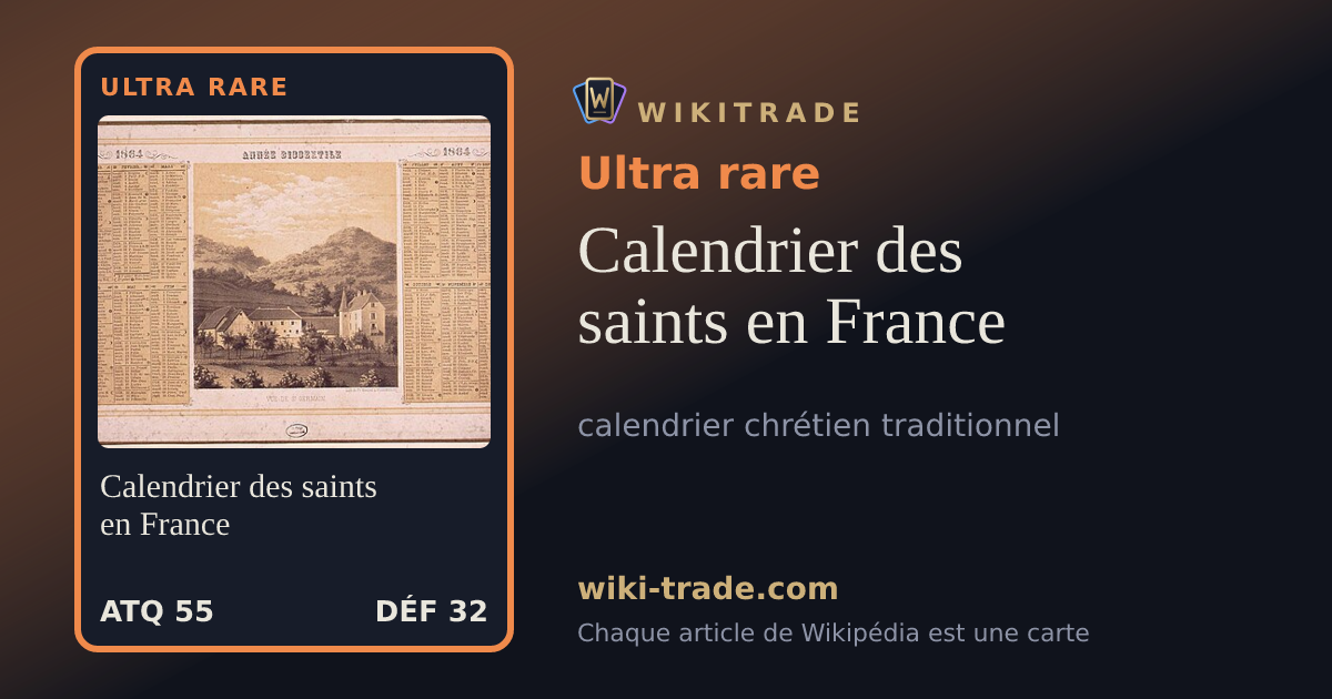 Calendrier des saints en France — carte Ultra rare