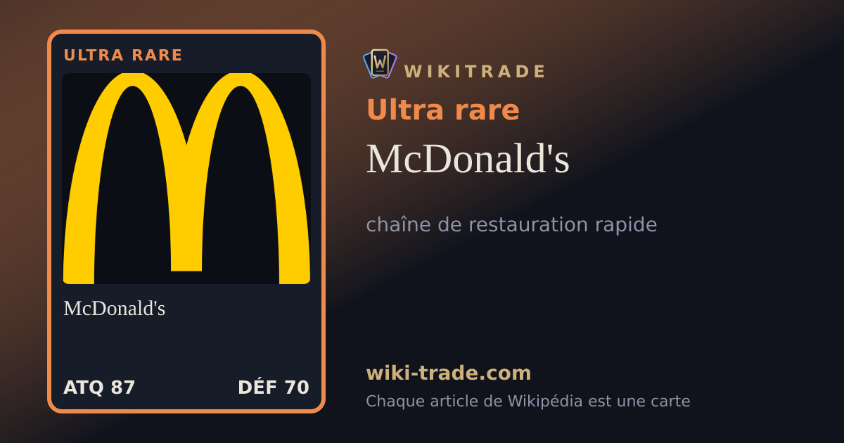 McDonald's — carte Ultra rare