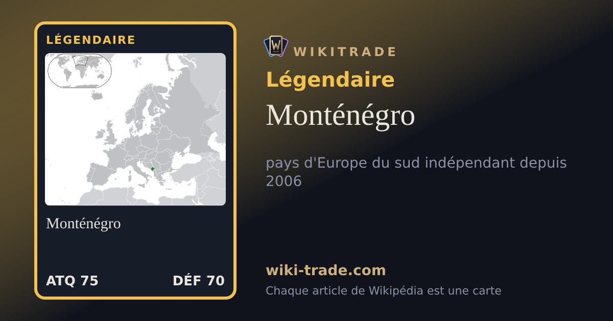 Monténégro — carte Légendaire
