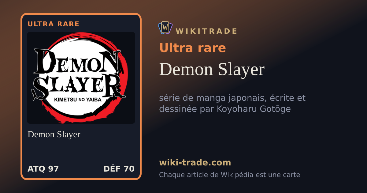 Demon Slayer — carte Ultra rare