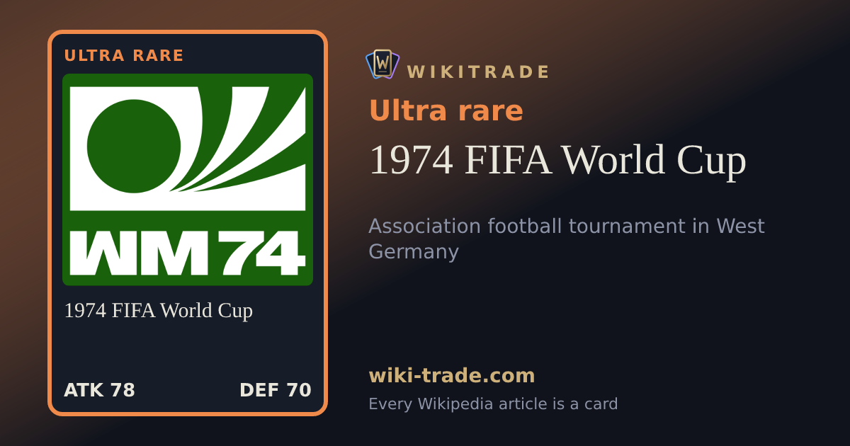 1974 FIFA World Cup — Ultra rare card