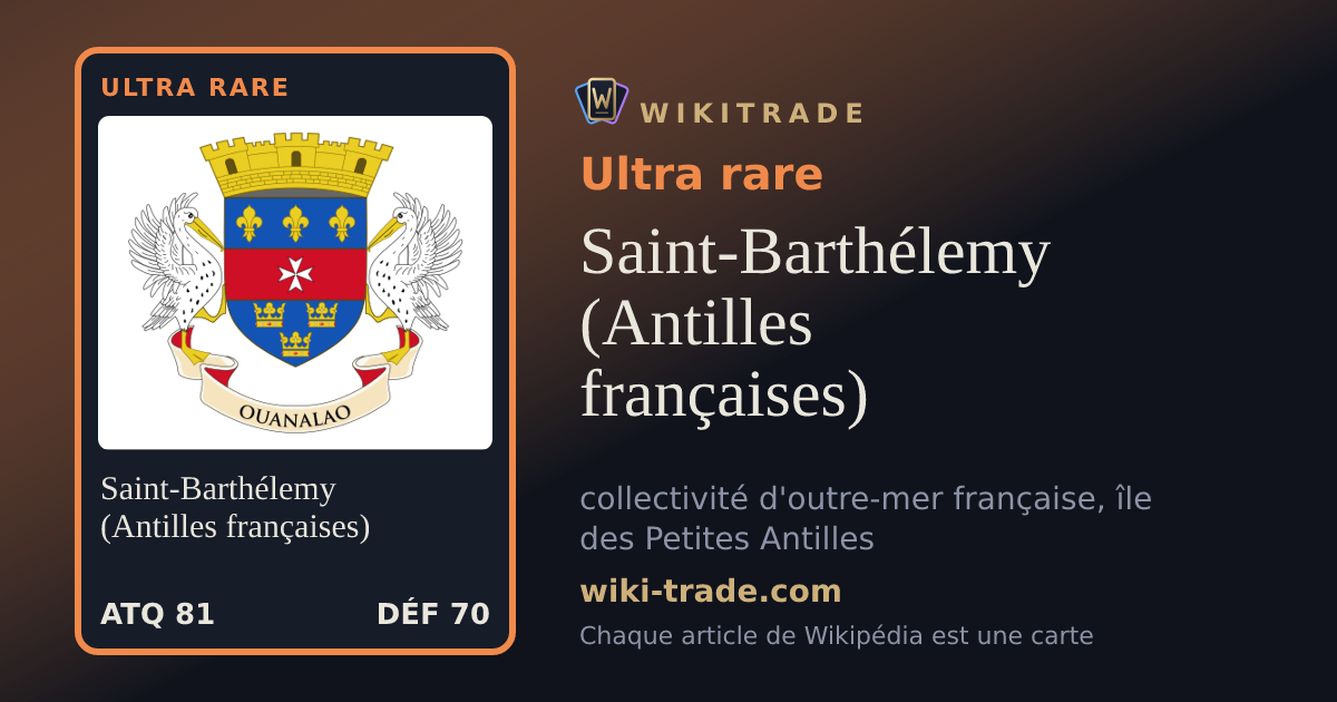Saint-Barthélemy (Antilles françaises) — carte Ultra rare