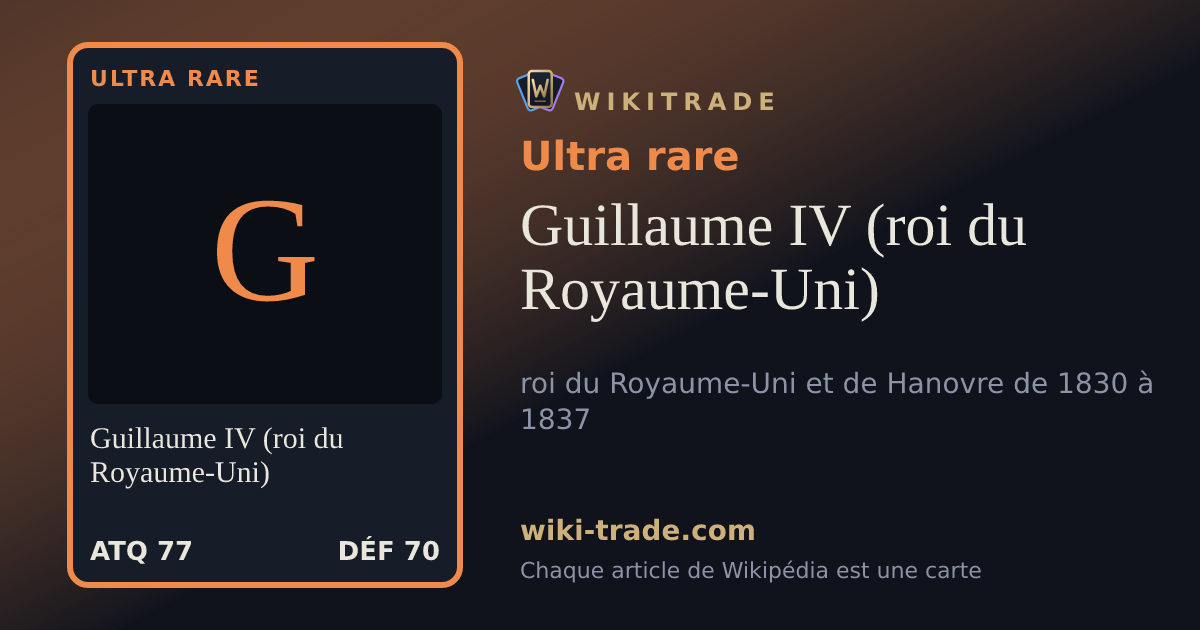 Guillaume IV (roi du Royaume-Uni) — carte Ultra rare